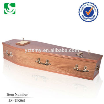 wooden coffin with handles